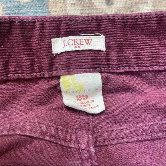 J Crew Corduroy Maroon Straight Leg Pants Women’s Size 29. S - Picture 5 of 7
